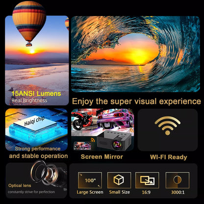 TekkyMate™ Portable LED WIFI Wireless mini projector for smartphones