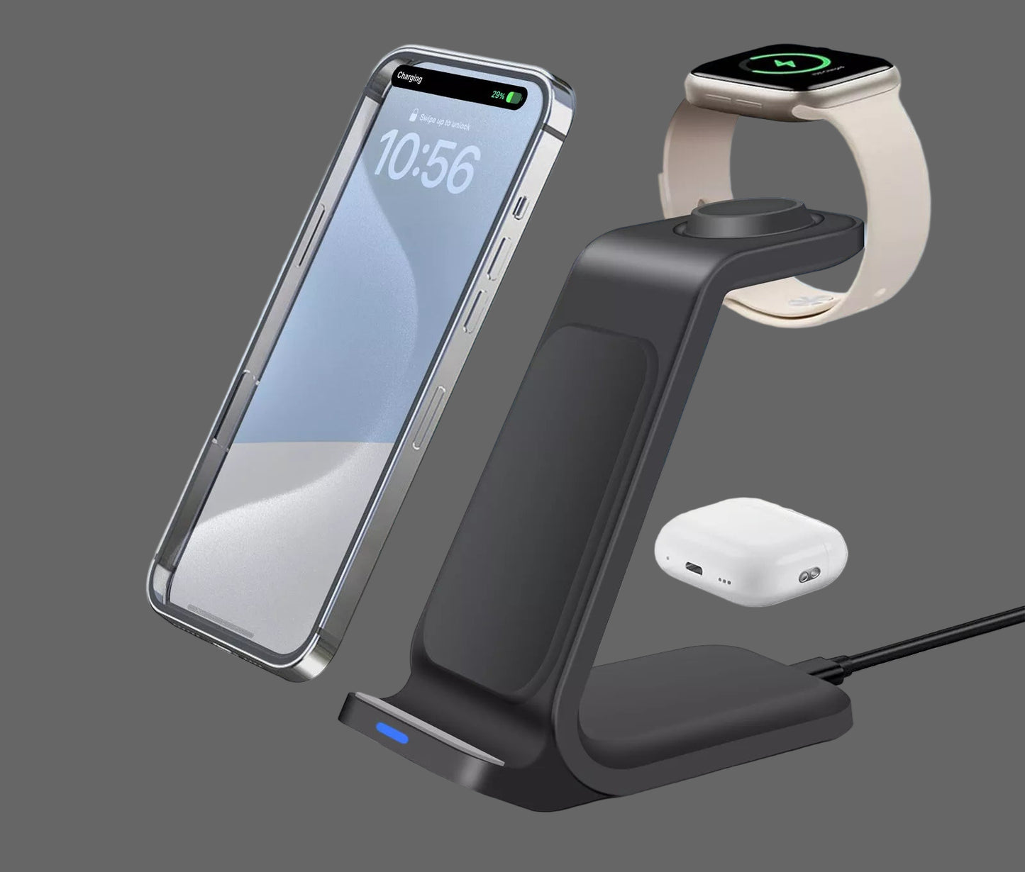TekkyMate™ 1 in 3 Fast wireless Charging Station